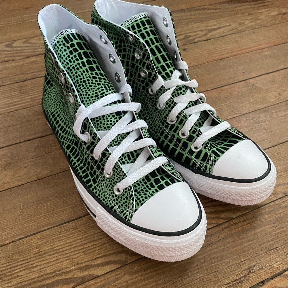 green and black converse